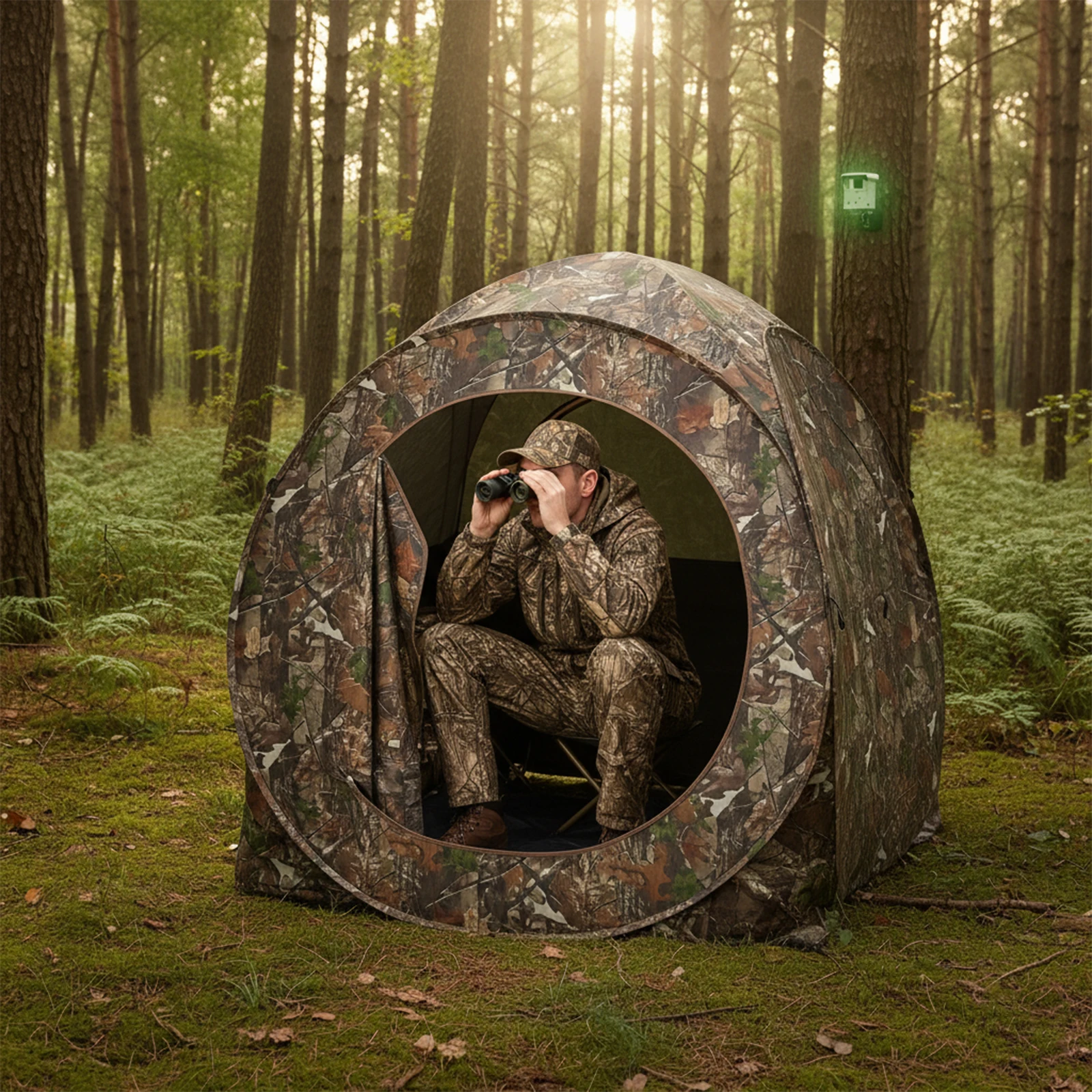 

Camouflage Pop-Up Hunting Blind Easy Setup Ground Shelter Outdoor Camo Blind with Storage for Deer Turkey Duck Archery Season