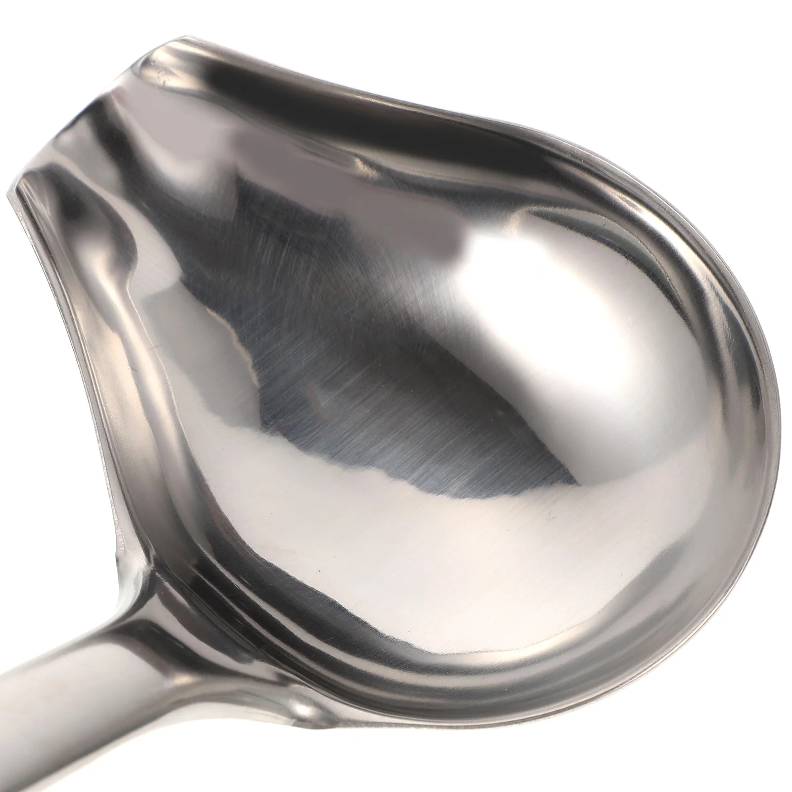 

Stainless Steel Sauce Ladle Tilted Spout Tpr Handle Exquisite Workmanship Comfortable Grip Gravy Serving Spoon Utensil