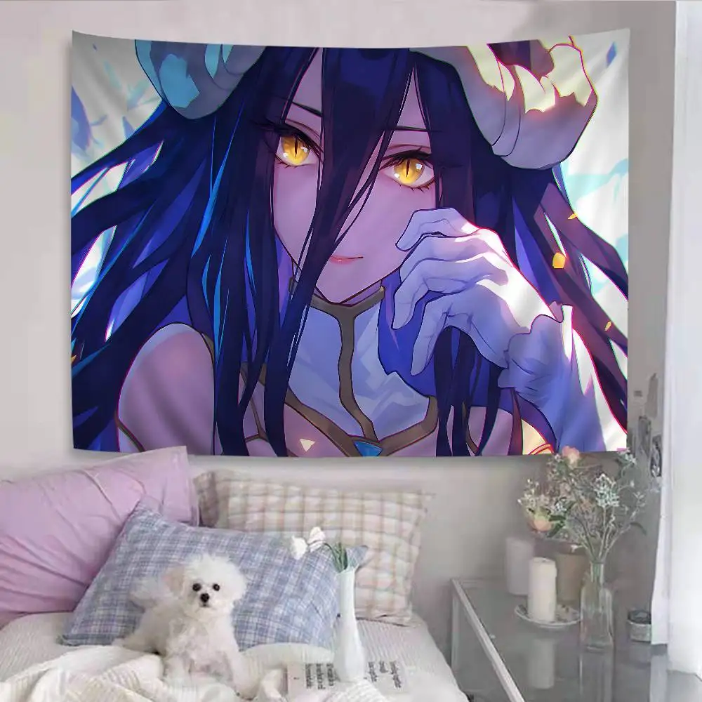 

Аниме-гобелен с персонажем Альбедо, сексуальные девушки, мультфильм, наука-фантастика, декор для комнаты, домашний декор