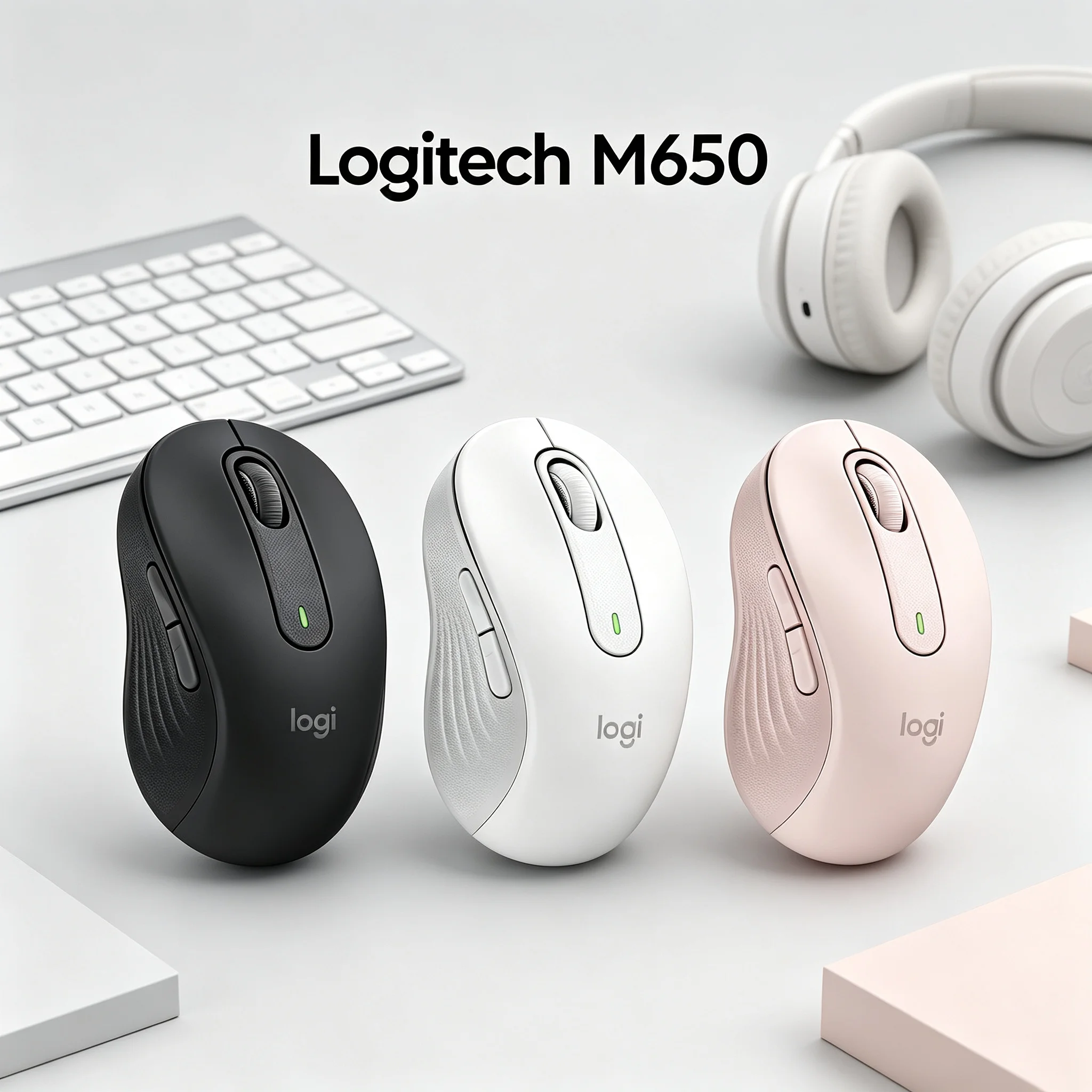 Logitech Signature M650 Wireless Office Mouse 4000DPI Optical Tracking Multi Pairing Switch Devices Recycled Plastic Build 5 Pro