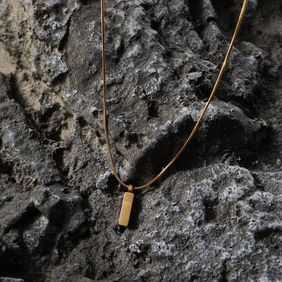 58cm Edelstahl Schlangenkette Halskette für Männer Gold Silber Farbe Minimalistischer Stabanhänger Choker Männlicher Punk-Schmuck Geschenk – Detail 11