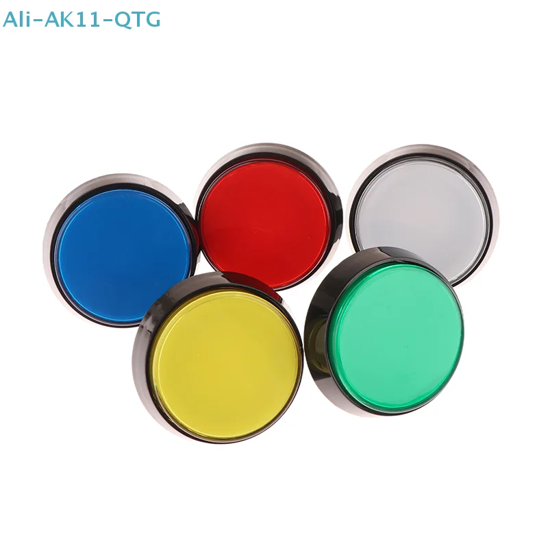 NEW Arcade Button 60MM DC 12V LED Large Round Button 5 Color Micro Switch Button Auto Reset Button For Arcade Cabinet