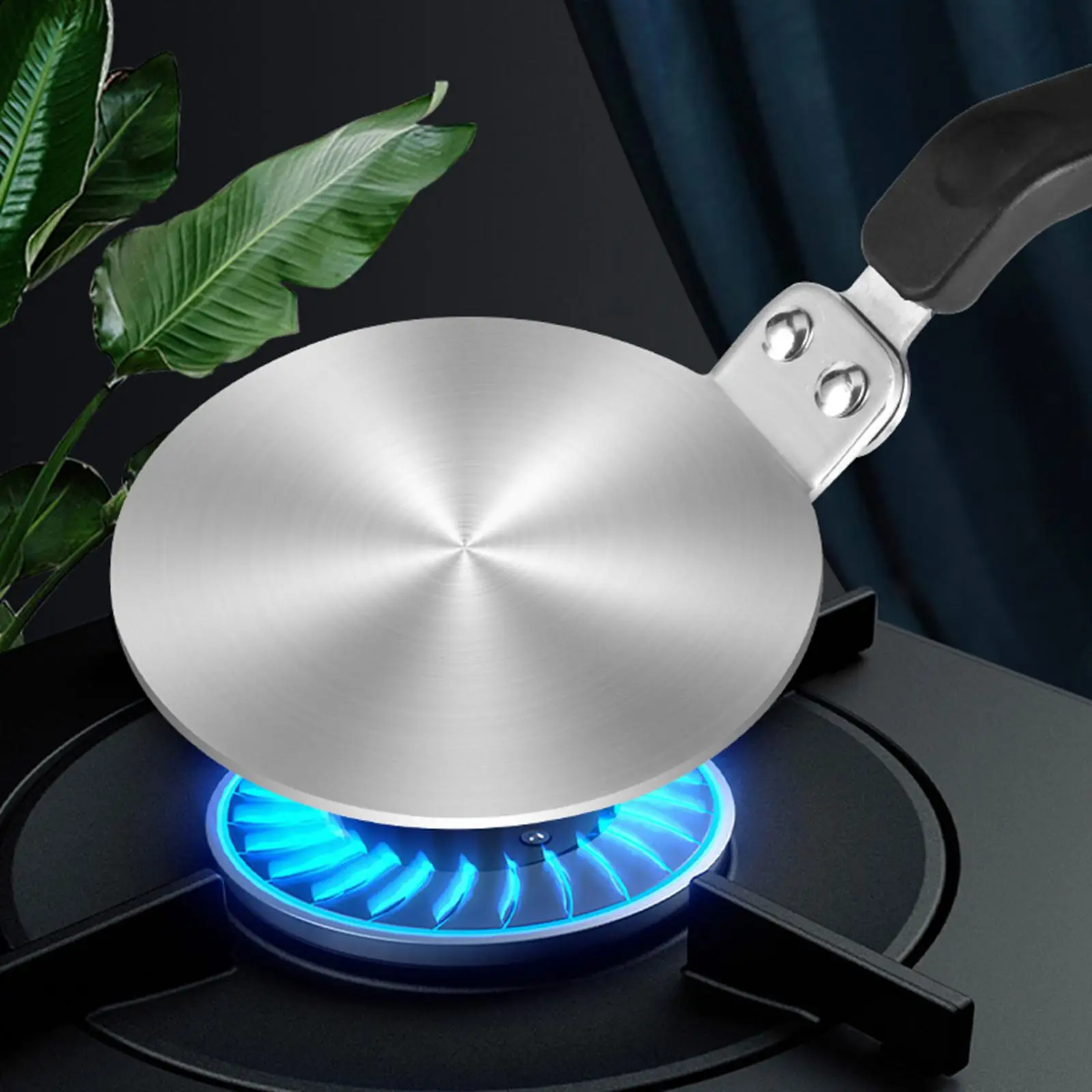Heat Diffuser Cooking Induction Adapter Non Slip Handle Stainless Steel Plate for Glass Cooktop Kitchen Restaurant