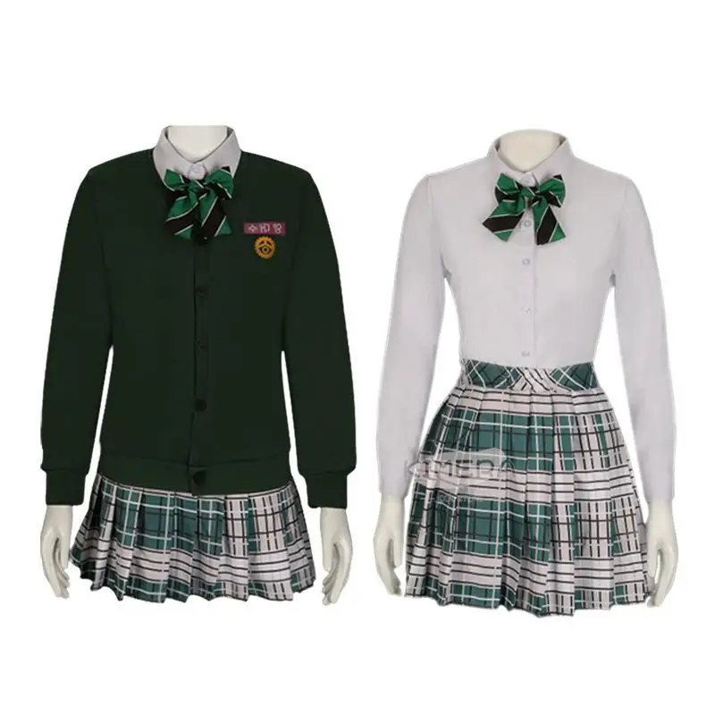 All Us Are Dead Korean TV Cosplay Costumes JK School Uniform Cosplay Green Sweater Outfit Role Playing Women Party