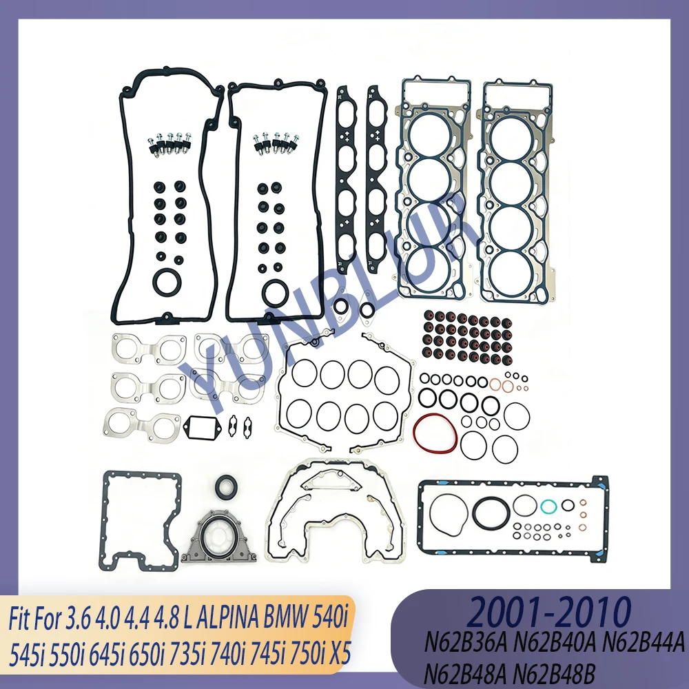 

Engine Parts Full Gasket Set Fit 3.6 4.0 4.4 4.8 L N62 GAS 01-10 For ALPINA BMW 540i 545i 550i 645i 650i 735i 740i 745i 750i X5