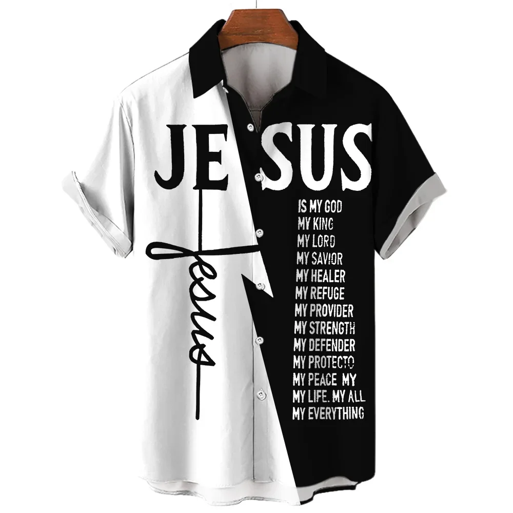 Camisa de Manga Corta con Estampado de Caballero Cruzado, Moderna y Elegante, Camisa Casual para Hombre con Estampado 3D, Talla Grande 2026