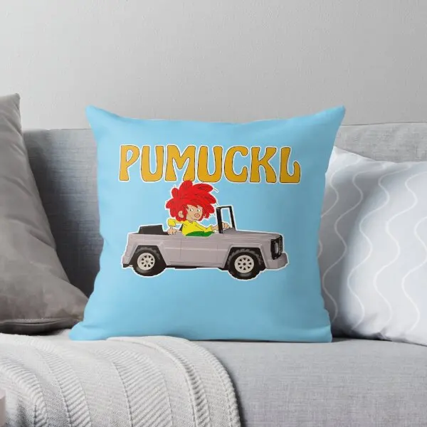 Pumuckl In Toy Car  Printing Throw Pillow Cover Throw Decor Cushion Square Office Car Fashion Anime Pillows not include One Side