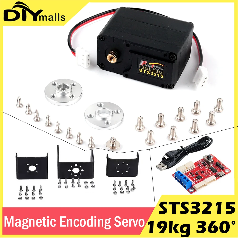 

Feetech 19KG Magnetic Encoding Servo 360 Degree Continuous Rotation STS3215 High Precision Feedback Serial Bus TTL Servos Motor