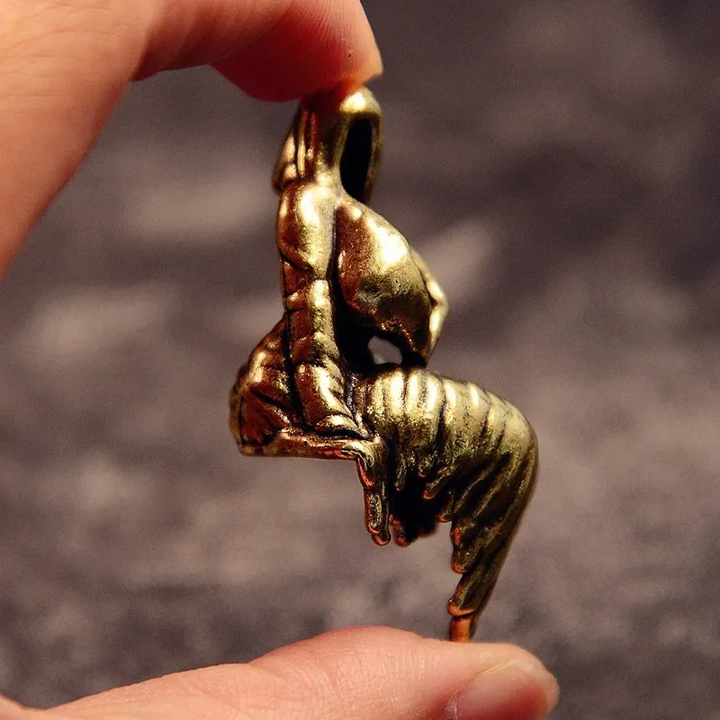 Brass Lady Ghost Small Statue Vintage Character Miniatures Figurines Desktop Decorations Crafts Home Decors Ornaments Sculpture