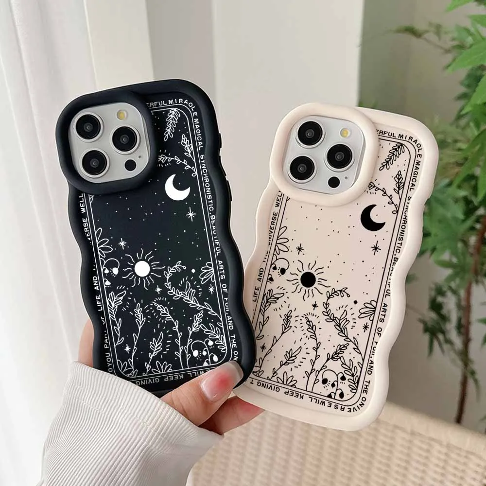 Art Fresh Moon Star Phone Case For Xiaomi Redmi Note 8 9S 10 10S 11 12 13 Pro Plus 4G 5G Candy Color Soft TPU Back Cover