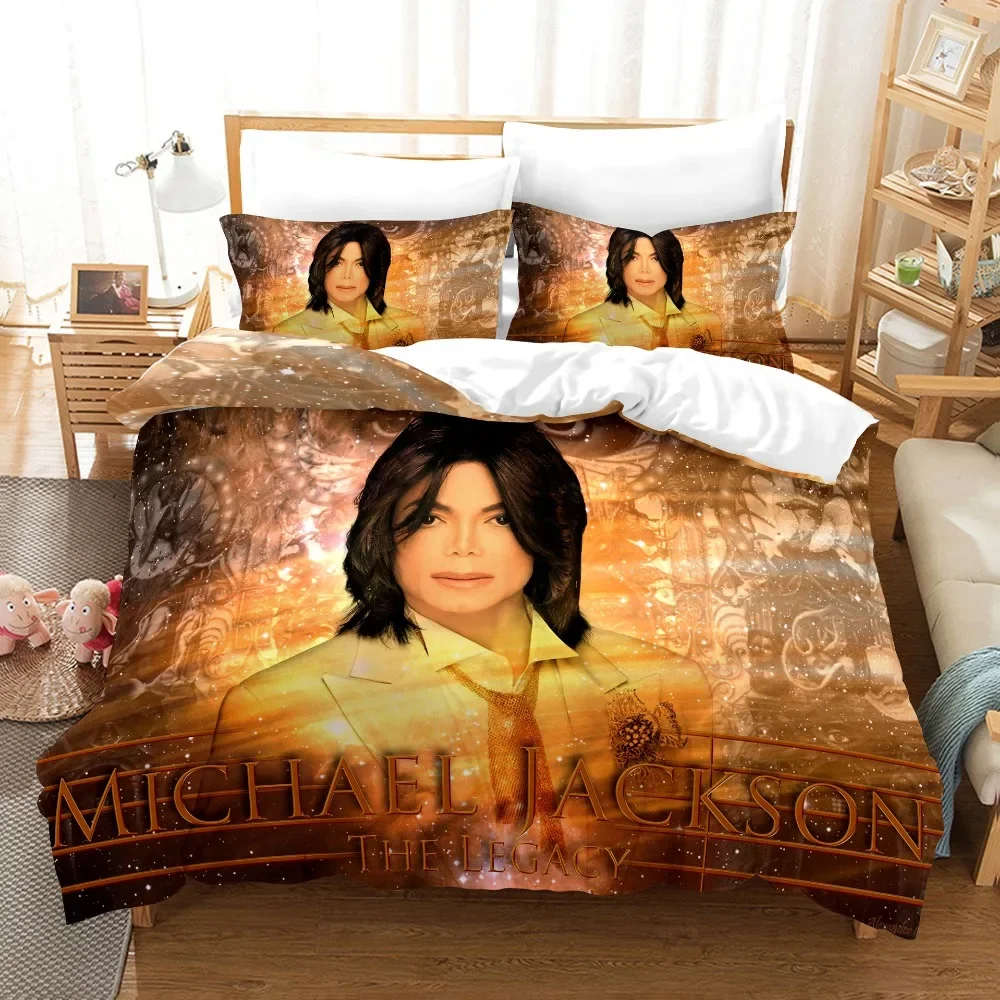 3D-gedrucktes Michael Jackson Bettwäsche-Set, Bettbezüge, Kissenbezüge, Tröster, Bettwäsche-Set, Bettwäsche, Textil, Zuhause, Königin, König, Einzelbett – Detail 8