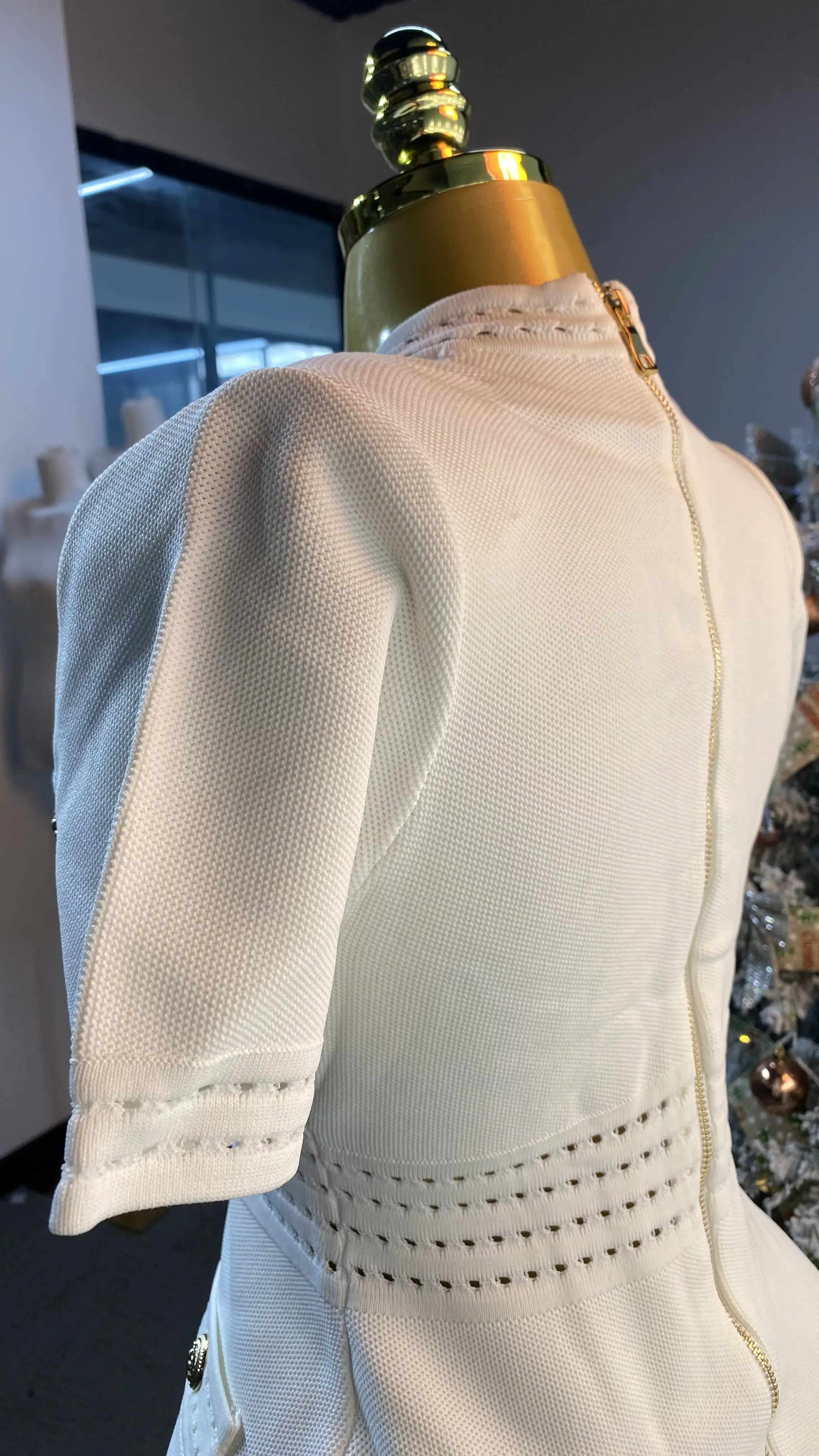 الأوروبية والأمريكية الفرنسية الرجعية جوفاء التطريز الثقيلة قصيرة الأكمام طية صدر السترة قميص تنورة دعوى-GZXX241 #2