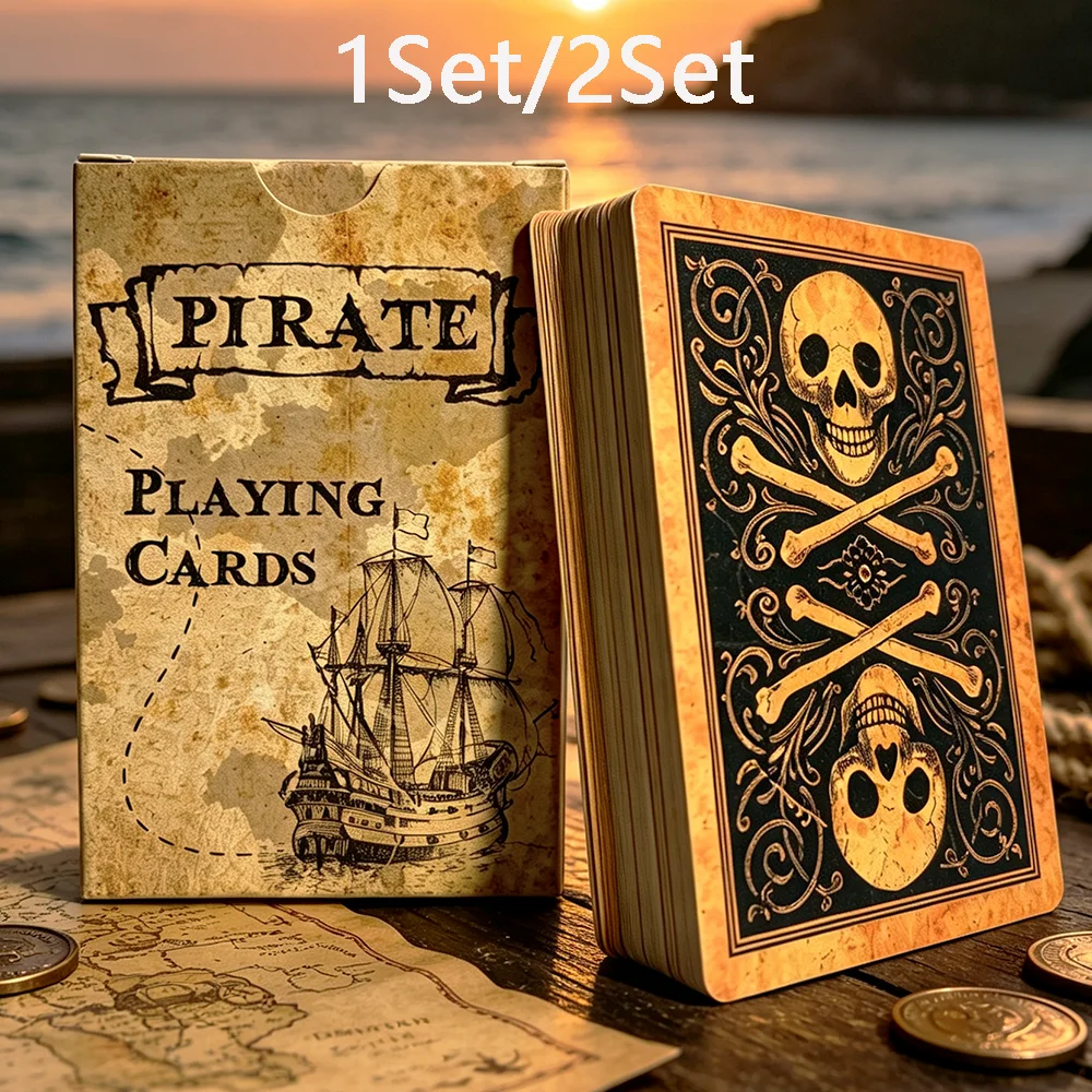 1/2Set Vintage Pirate Ship Playing Cards Deck Of Cards ,Poker Cards for Party Games Retro Poker Board Game Poker Magic Shows