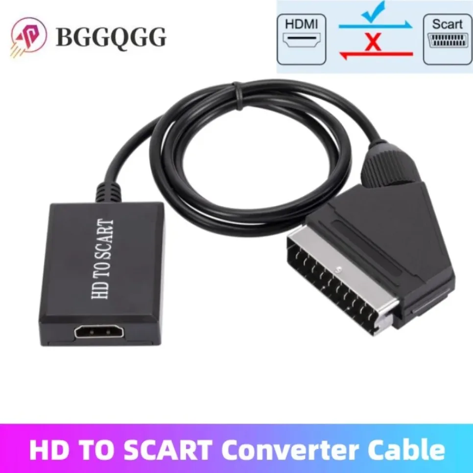 

HDMI-Compatible To SCART Adapter Video Audio Upscale Converter PAL/NTSC for HD TV DVD Box Signal Upscale Converter Accessories