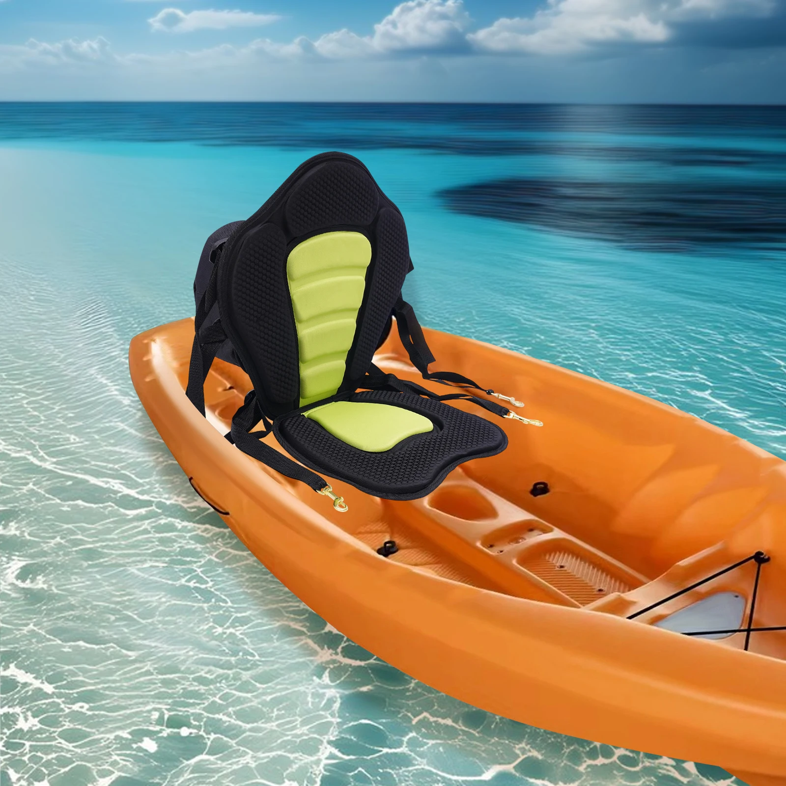 

Padded Kayak Seat, Adjustable Soft Padded Seat Pad Cushion Detachable Backpack Bag Back Canoe Backrest for Kayak Fishing Boat