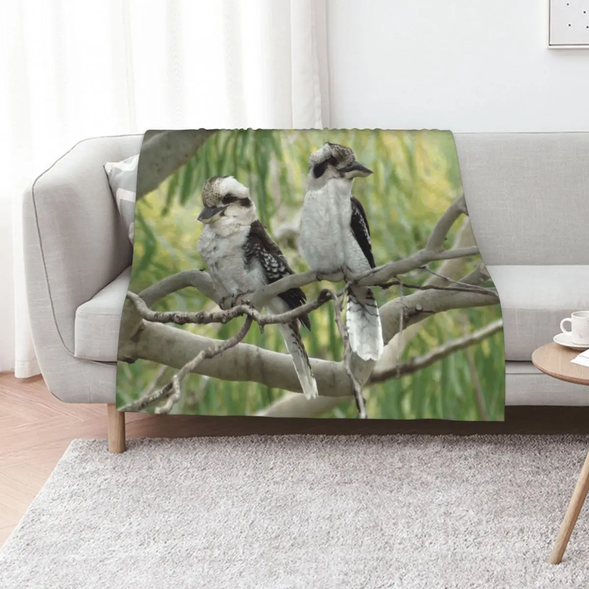Kookaburra sits in the old gum tree Throw Blanket Nap Decorative Sofa Sofa Throw Furry Blankets