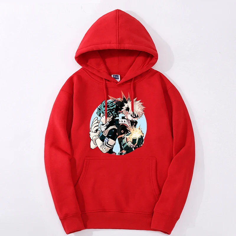 Japonia Anime Bakugou bluza z grafiką moda polar Harajuku sweter na ubrania mój bohater akademicki bluza z kapturem zimowy dla mężczyzn