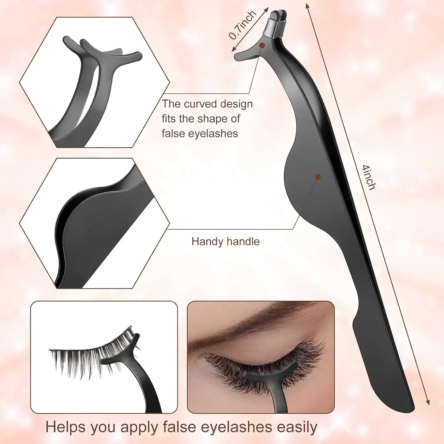 Kit professionale per ciglia e sopracciglia 2-8 pezzi Pennello per piegaciglia Pinzette Applicatore Base in silicone Strumenti di bellezza per ciglia e sopracciglia