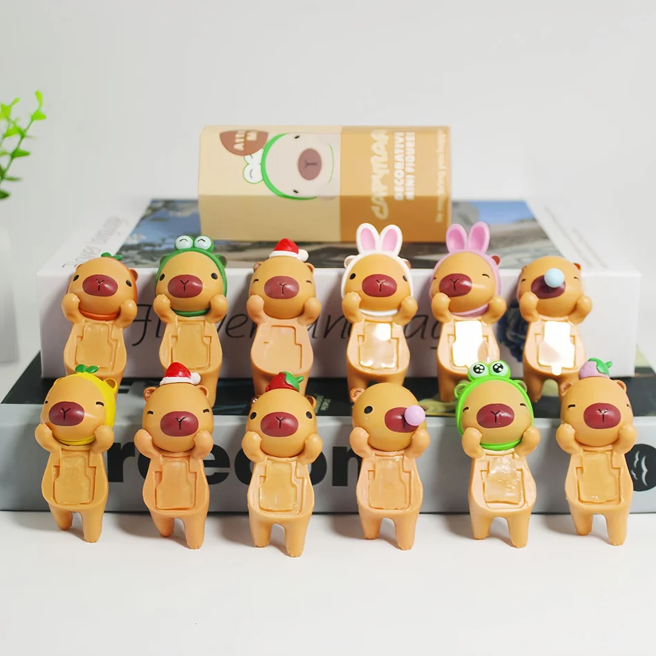 Nueva caja ciega de capibara simulación Mini figuras de acción de capibara muñeca niños cumpleaños regalo de Navidad