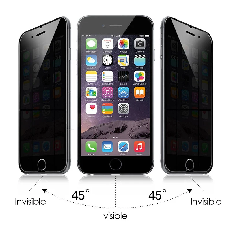 9H Anti Privacy Screen Protector for iPhone 8 7 Plus 6 6s Plus 5 5s SE Protective Glass For iPhone XS Max XR X  Anti Spy