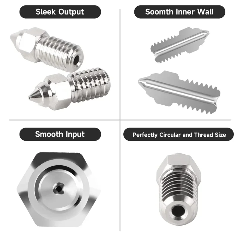 Kit de boquillas de alta velocidad Ender, 2 piezas, 0,4/0,6 mm, para impresoras FDM equipadas con Spider Hotend de alta temperatura y alta velocidad