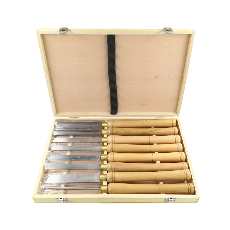 

8Pcs/Set Wooden Knife Woodworking Turning Tool Set HSS High Speed Steel Semicircular Tool Wood Carving Knife Sculpture Tools