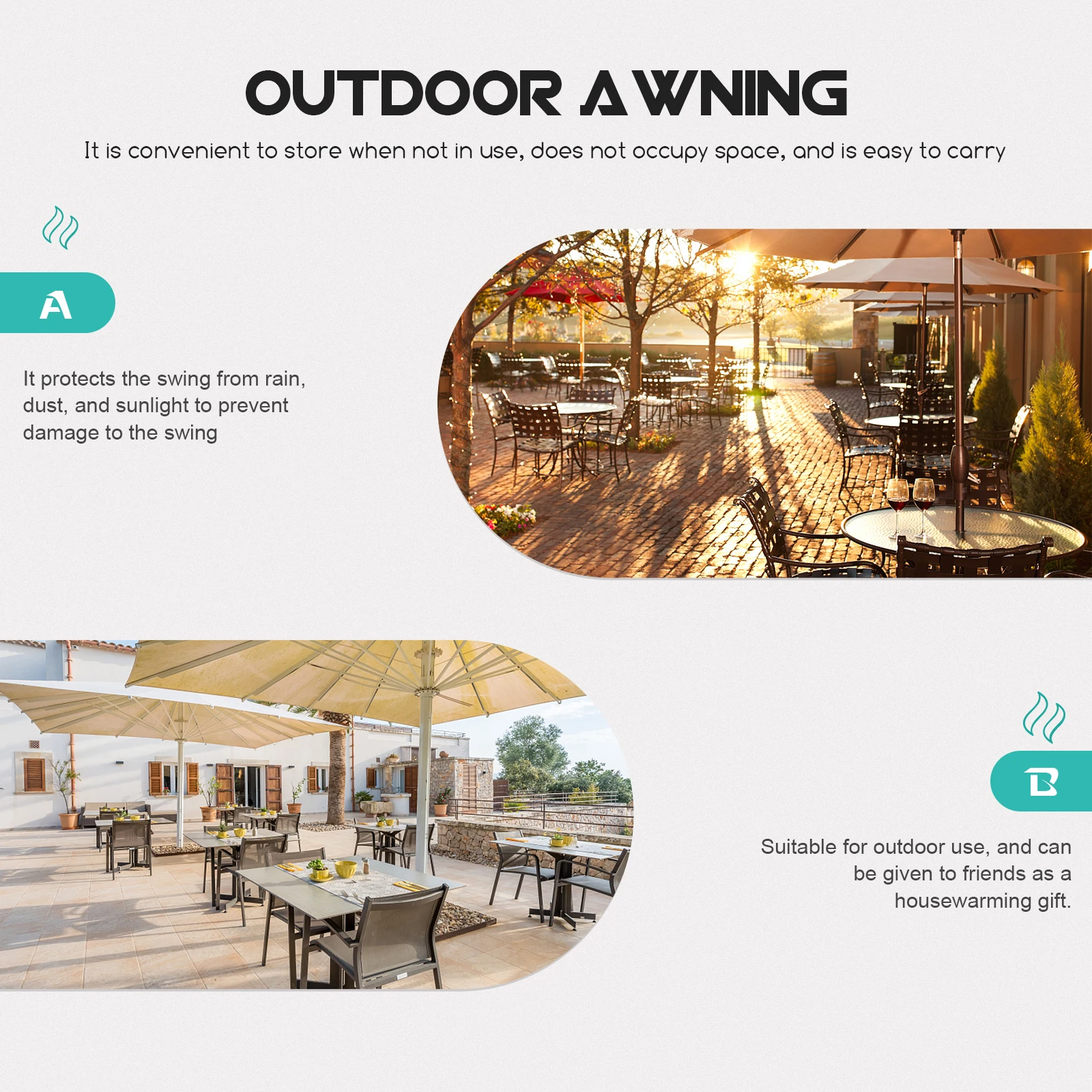 

Swing Roof Cover Waterproof Canopy Replacement Garden Protector Weatherproof Easy Carry Practical Swing Roof Cover