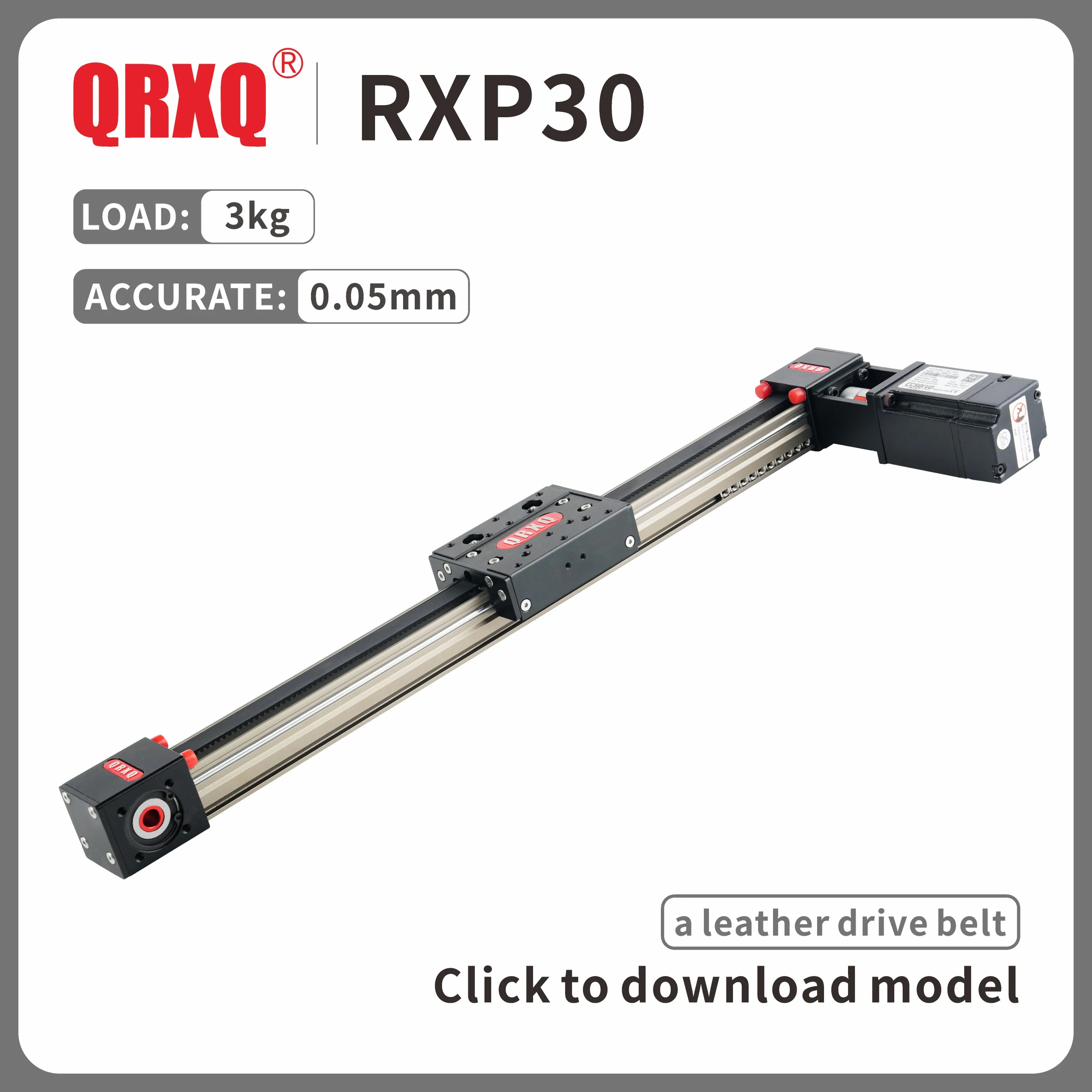 Módulo de Correia Síncrona de Trilho de Guia Linear Rxp30 Comprimento Personalizável de Alta Precisão Baixo Ruído Incluindo Peças Cnc de Motor de Passo