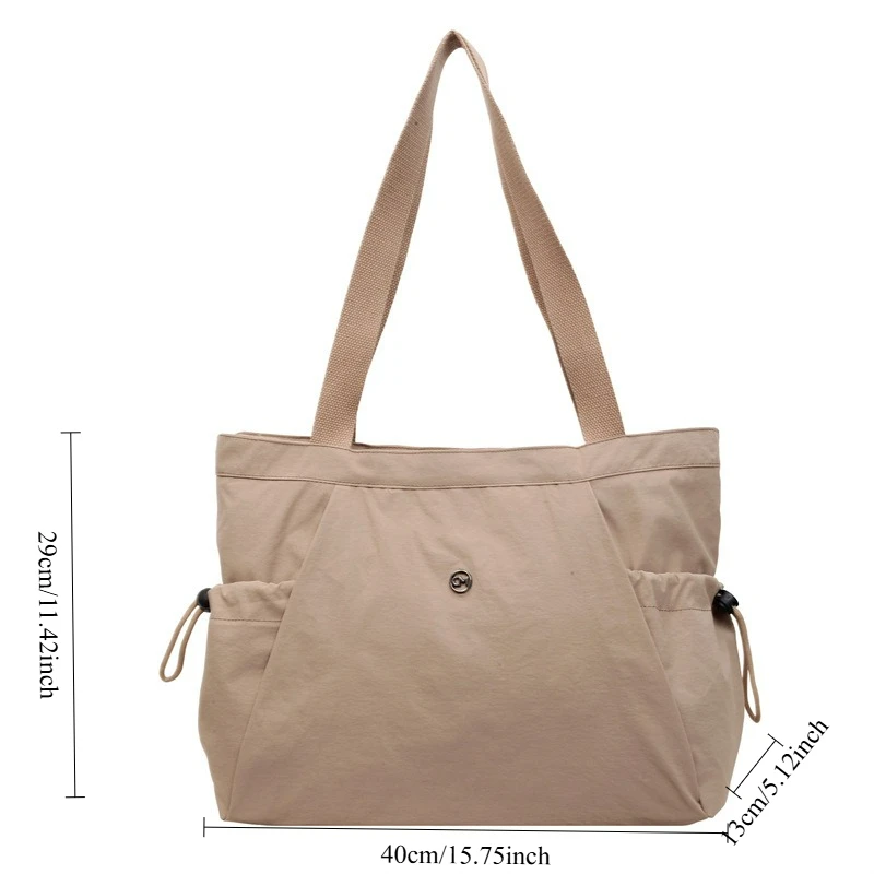Women Stylish Oxford Tote Bag Lightweight Foldable Multi Pocket Large Capacity Shoulder Bag for School Versatile Storage Bags - view 6