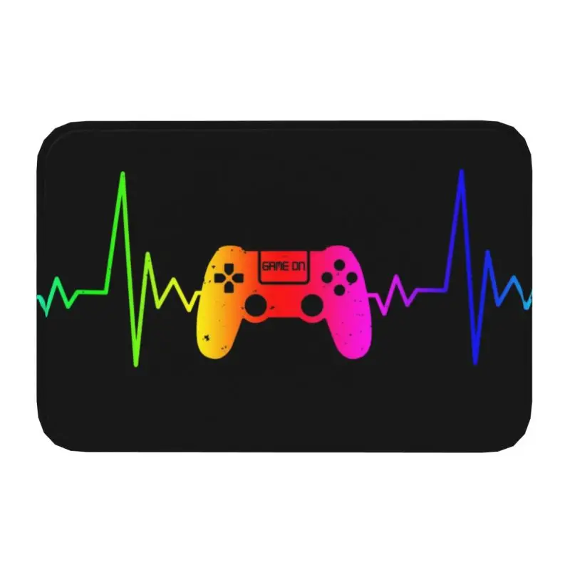 Video Game Controller Heartbeat Floor Door Bath Kitchen Mat Anti-Slip Gamer Gaming Doormat Toilet Entrance Rug Carpet Footpad