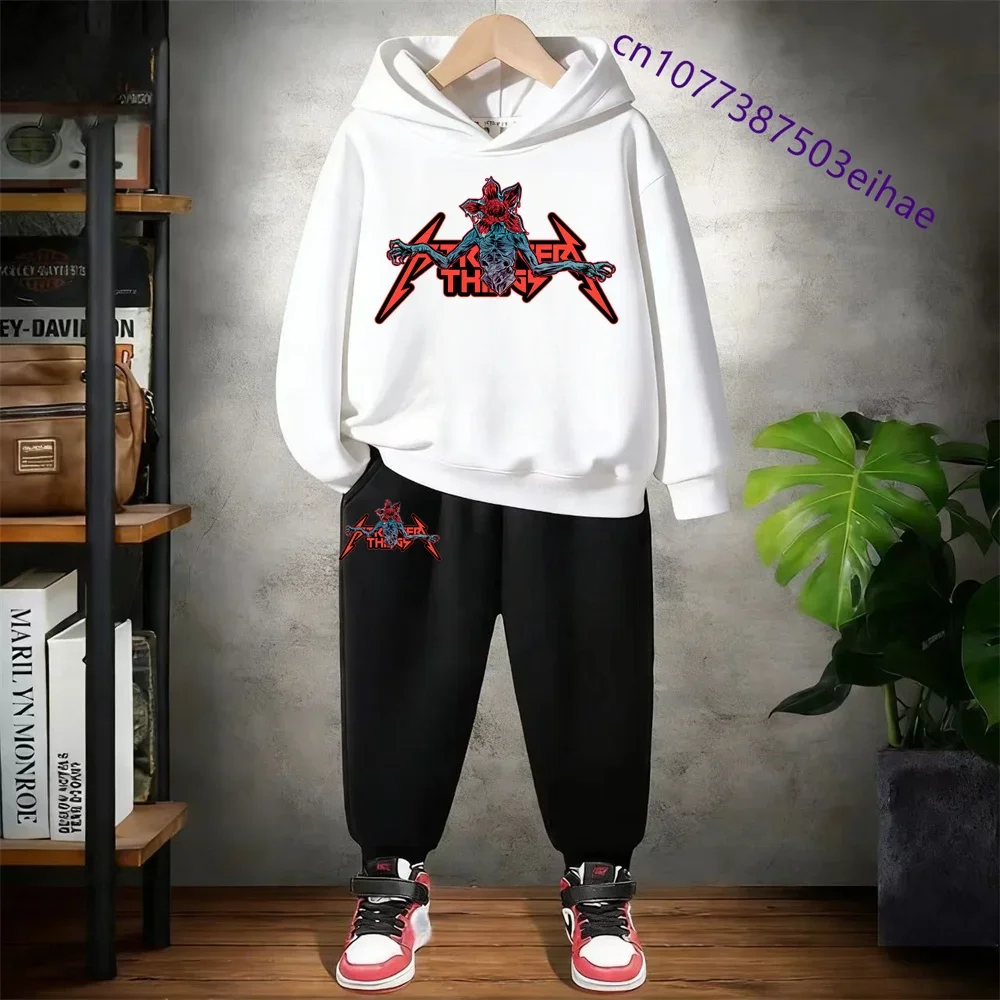 

Best-selling Printed Boys' and Girls' Pure Cotton 2-piece Set with European Style Hooded Sweatshirt and Warm Pants