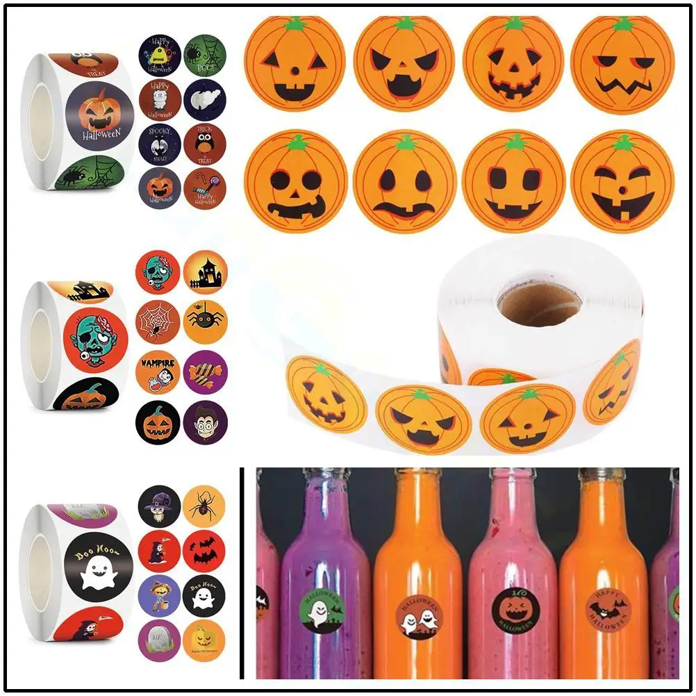 500pc Halloween Sticker candy Seal Sticker witch Baking Sticker kid Party Label Sticker Envelope Gift Decoration