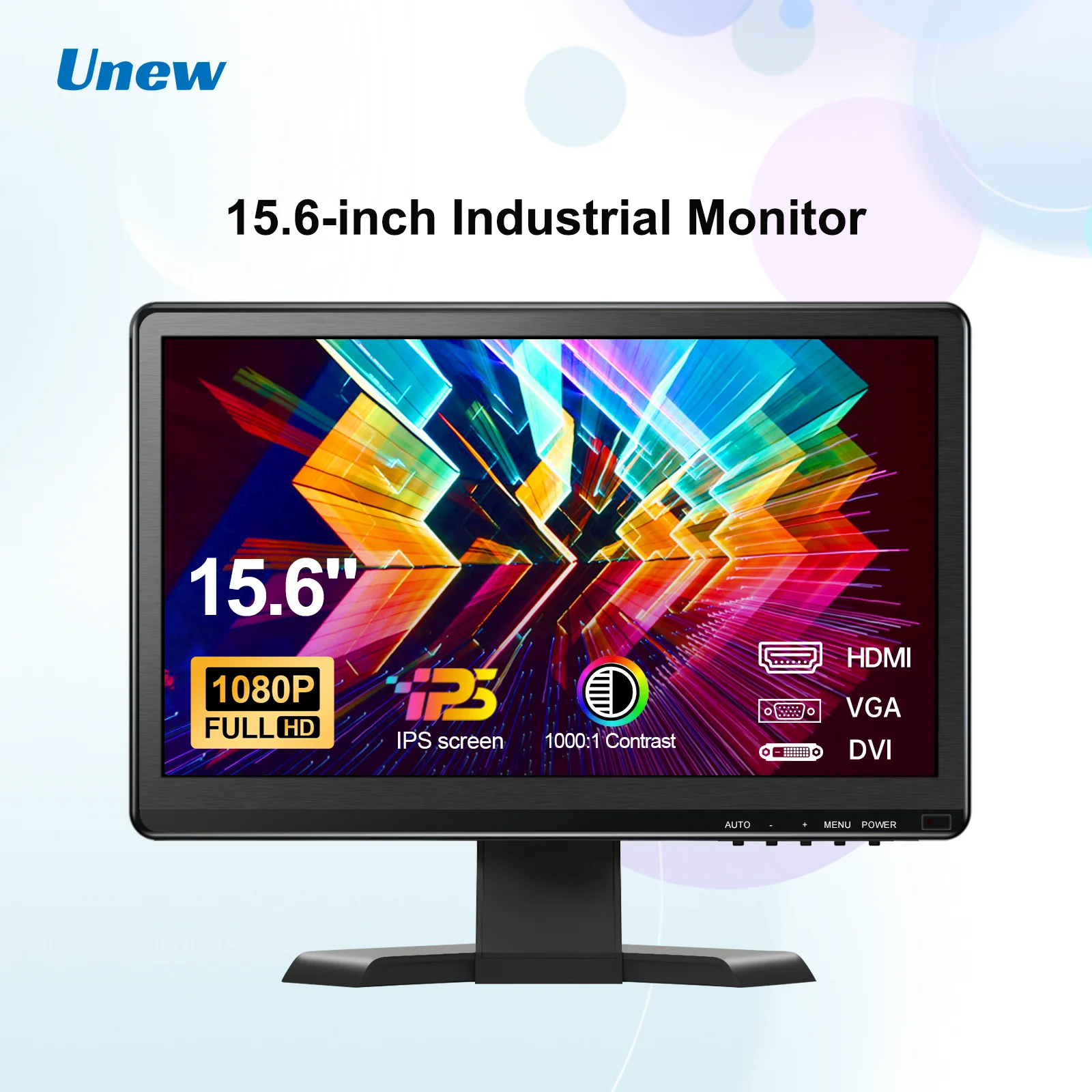 

15.6 inch IPS Monitor Full HD 1920x1080 Multi-Interface HDMI VGA DVI VESA Support for Automation Control Office Meeting Gaming