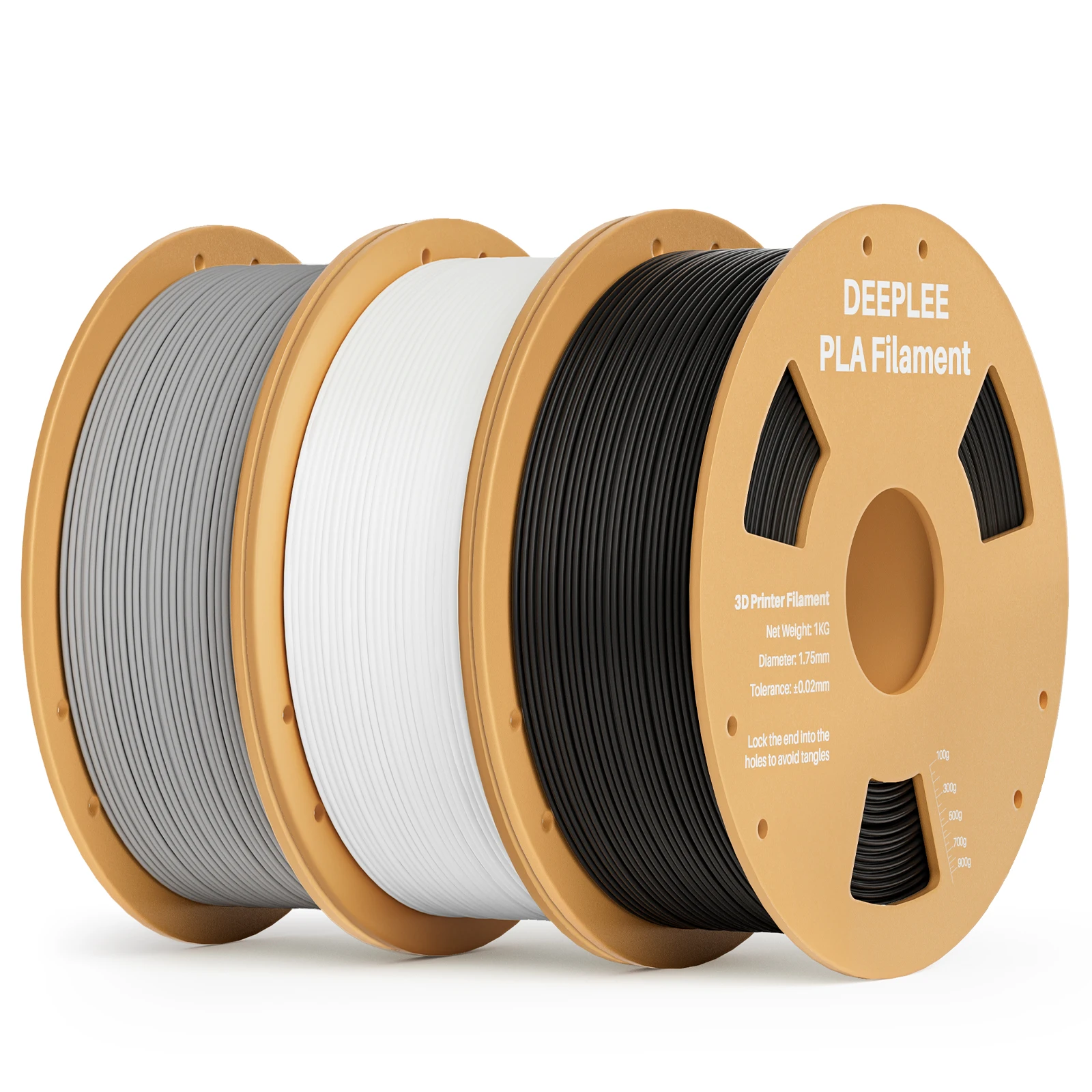 DEEPLEE PLA Filament 1,75mm 4KG, 3D-Drucker Filament Großpackung, Maßgenauigkeit +/- 0,02mm, 4er-Pack 1kg 3D-Druck Filament