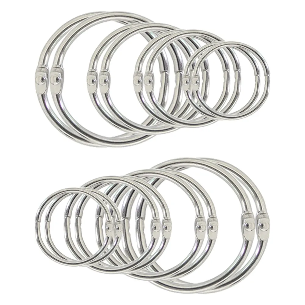 5/10Pcs 20-88mm Assorted Sizes Metal Loose Leaf Book Binder Rings For Diary Scrapbooks Albums Flashcards Curtain Documents