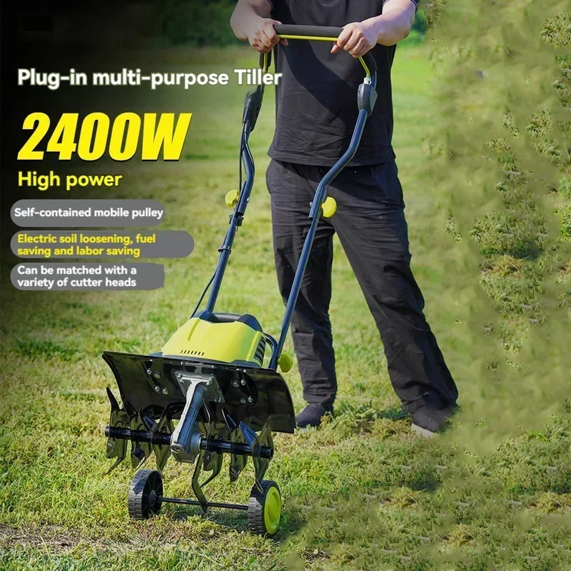 For 2400W/1500W Electric Small-Scale Scarifier Plow Multifunctional Garden Rotary Cultivator Bulldozer Agricultural Rotary 8
