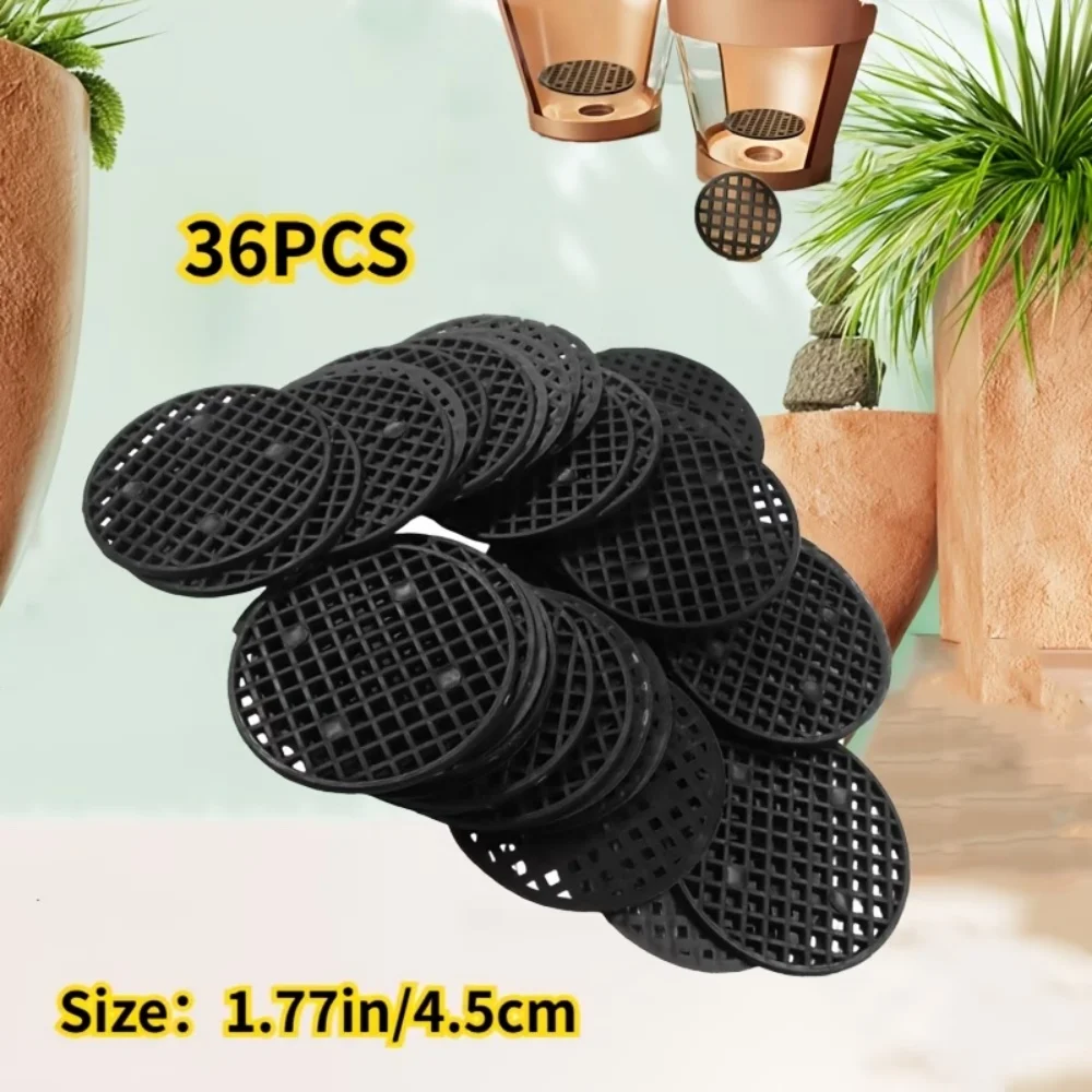 36 Round Flower Pot Net Mats, Anti-Leakage Mats, Flower Pot Bottom Grid Mats, Drainage Net Screens, Household Flower Gardening Supplies