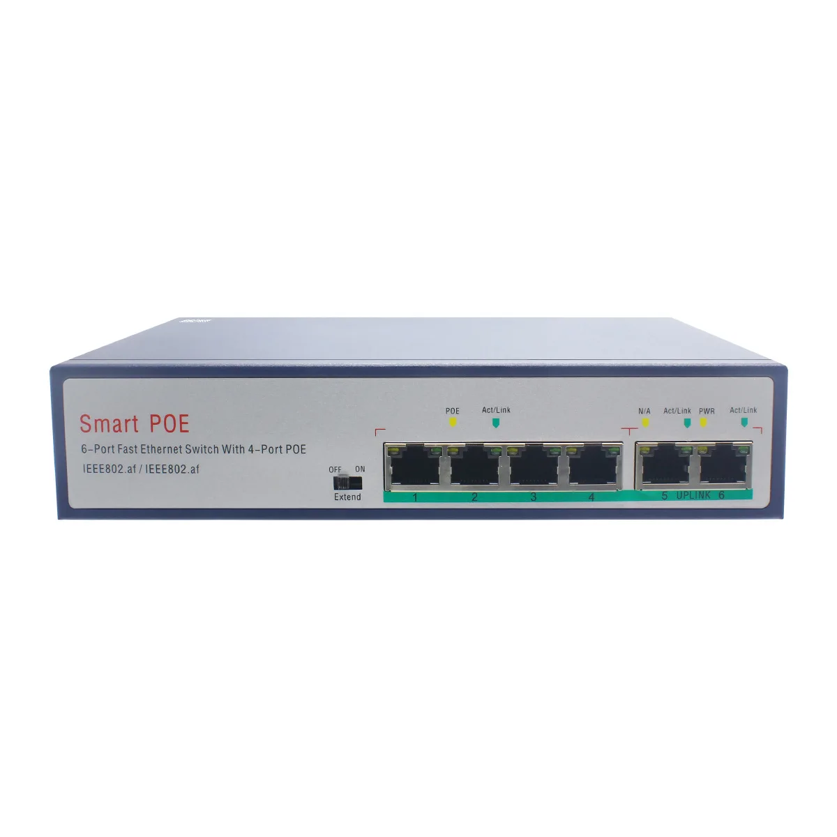 ESCAM 4 + 2 canais Fast Ethernet POE Switch para câmeras IP POE de rede