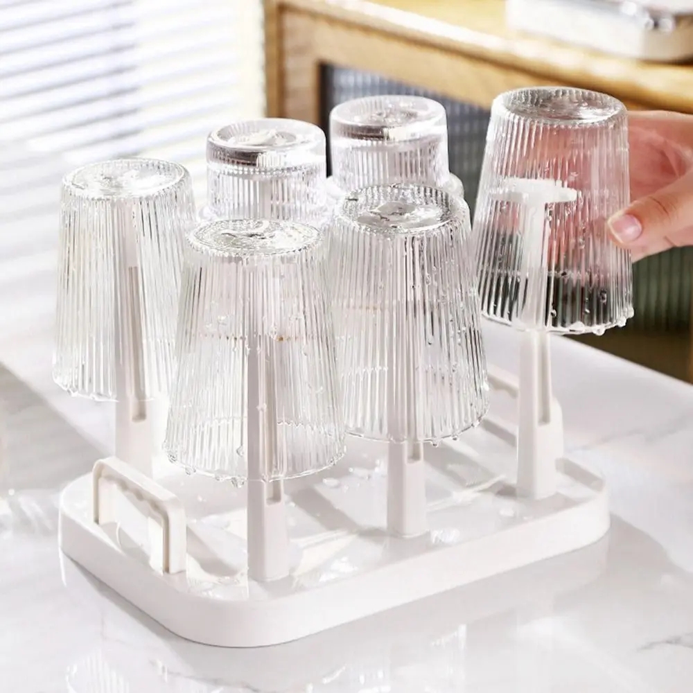 Plastic Cup Drying Rack Upside-Down Detachable Glass Cup Drainer Holder Large Capacity Saving Space Tea Cup Holder Countertop