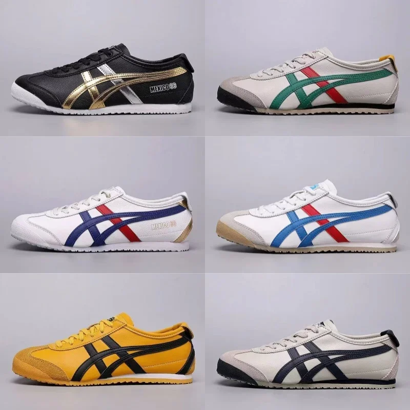 Asics Onitsuka Tiger MEXICO 66 Original Shoes Classic Tiger Onitsuka Women Men Sneaker Lightweight Silver White Sport Shoes