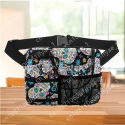 Sugar Skull Horror Designer Nurse Waist Bag Halloween Gift Adjustable Multi-Pocket Portable Practical Belt Bag Medical Pack 2023