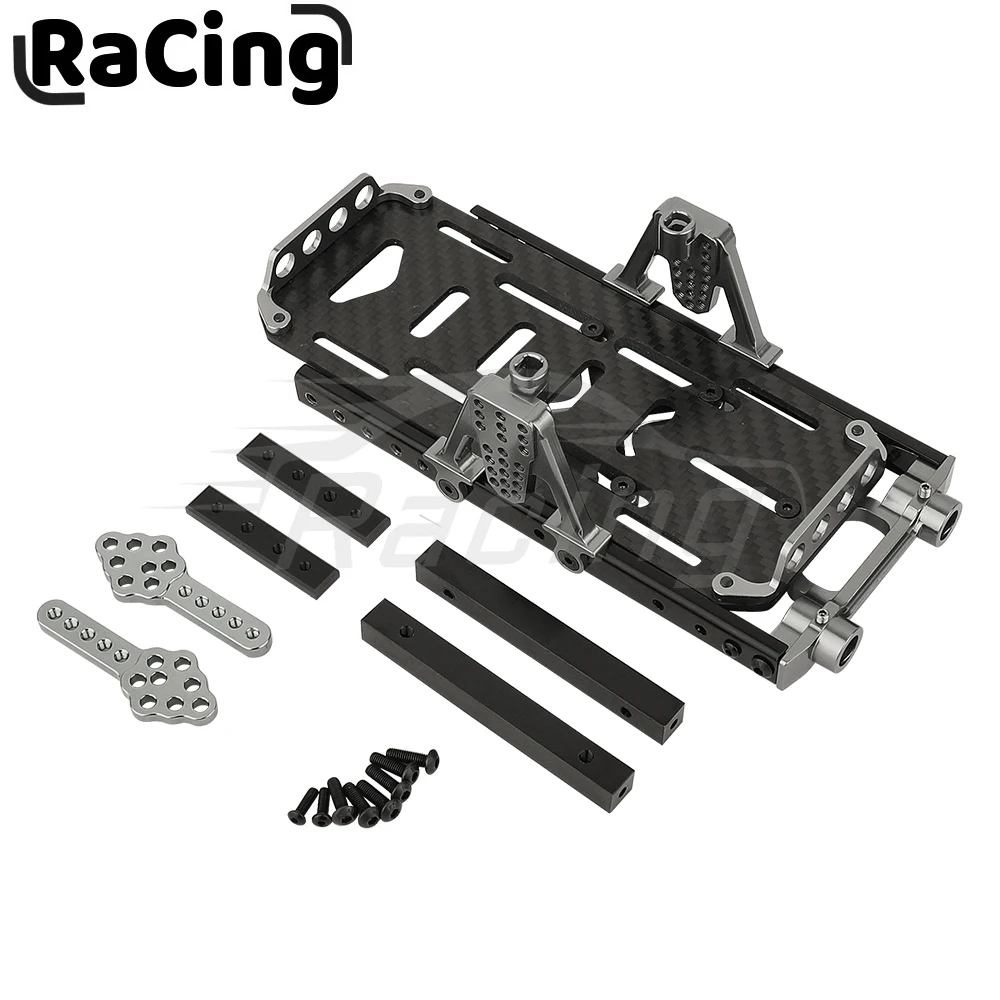 Metal Chassis Frame Kit Extended Rails Shock Towers 4x4 Upgrade to SCX10 6x6 for 1/10 RC Crawler Axial SCX10 Modified Part