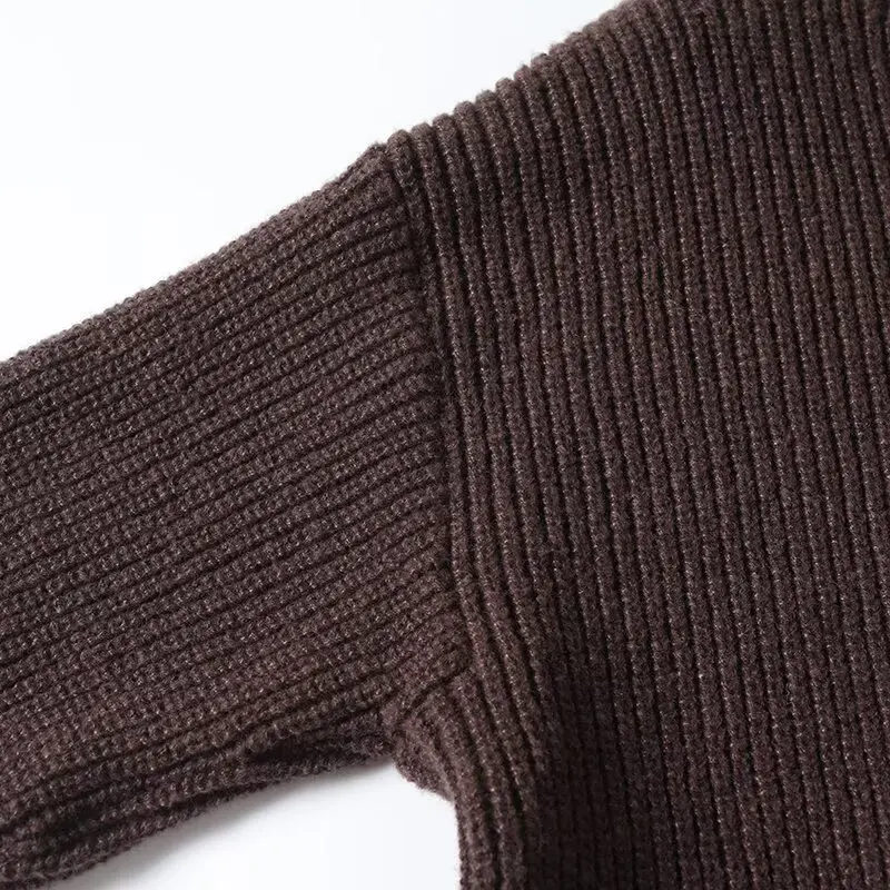 KONDALA Maglione dolcevita vintage da donna Autunno Marrone High Street Top lavorato a maglia 2025 Autunno Inverno Moda elegante maglione casual