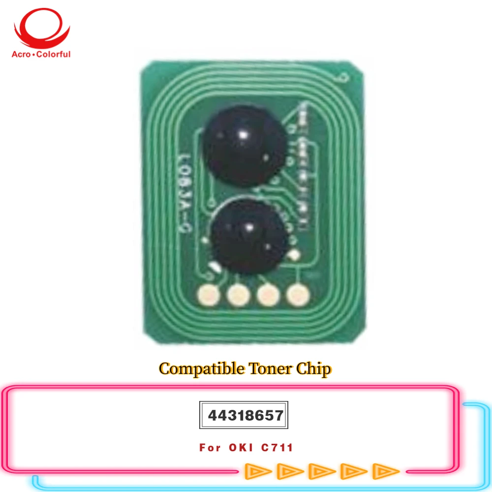 

6K совместимый 44318657 тонер-чип для OKI C711 лазерный принтер чип картриджа копировальный аппарат белый чип