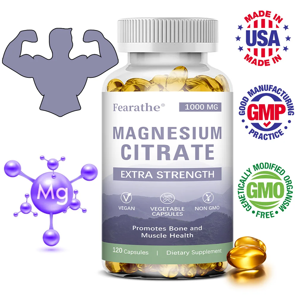 Magnesium Citrate Capsules, Natural Constipation Relief, Gentle Laxative & Digestive Regularity Support