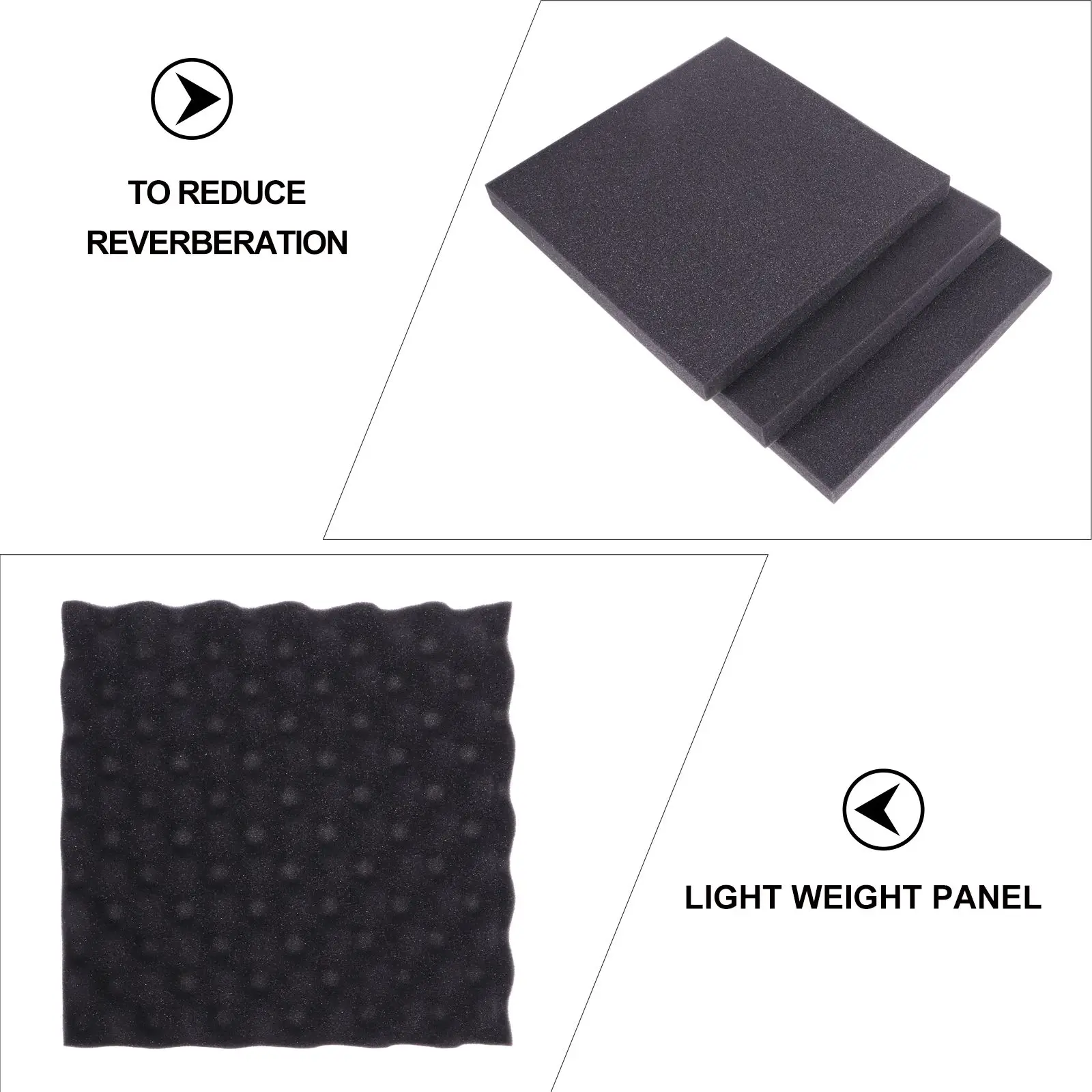 6 PCS ผ้าฝ้ายดูดซับเสียง 30x30x3 ซม.ความหนาแน่นสูงแผงลดเสียงรบกวนกระเบื้องสําหรับ KTV Home Office GYM อะคูสติก