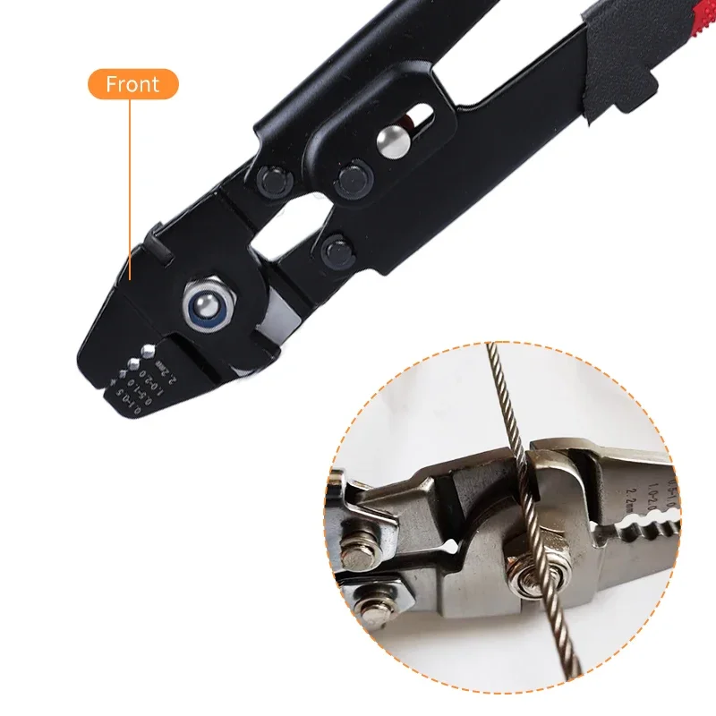 Fishing Swaging Tool Wire Rope Crimping Plier Aluminum Tube Double Barrel Ferrule Loop Sleeve up to 2.2mm Crimper Tool Kit Clamp