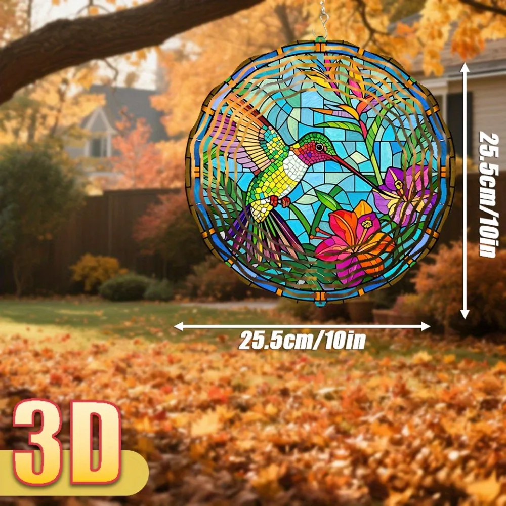 

Rainbow Hummingbird Spinner 360 Rotating Wind Spinner for Garden Decor Unique Valentine Gift for Her Yard Art Outdoor Hanging Or