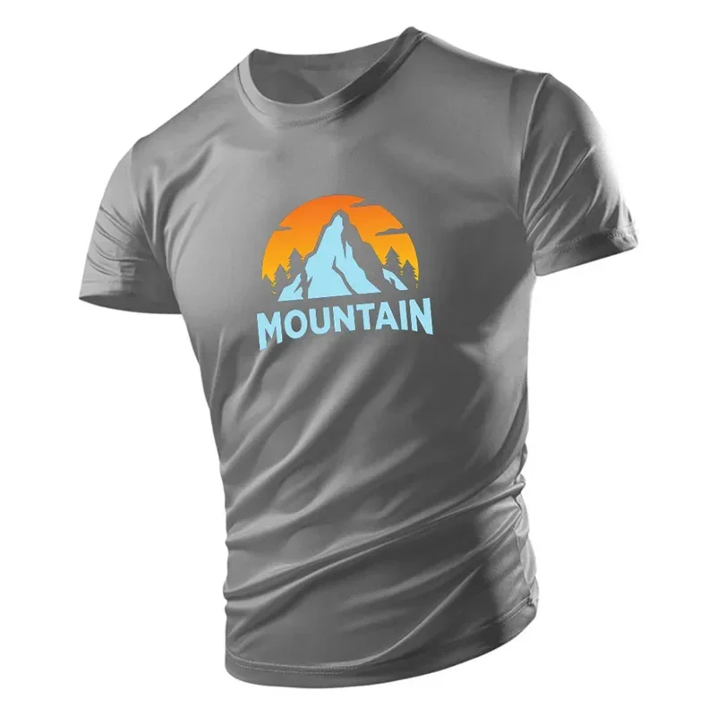 Fashion Simple Style Men's T-Shirt Daily Casual Short Sleeve Crew Neck Tee Outdoor Hiking Adventure Shirt for Men Clothing Tops