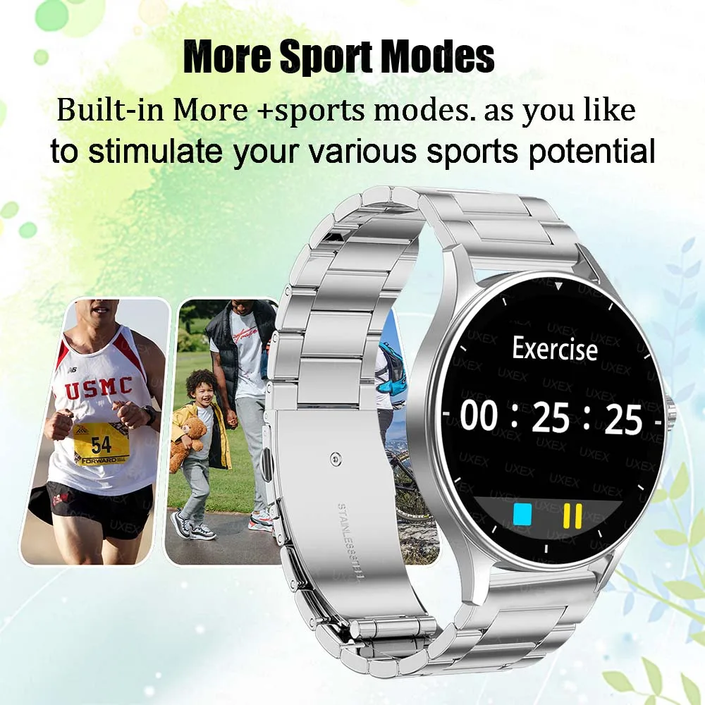 الأعمال الأصلية ووتش Smartwatch النساء 1.55 بوصة HD بلوتوث دعوة الصحة تتبع شحن لاسلكي الساعات الرجال هدية الكريسماس